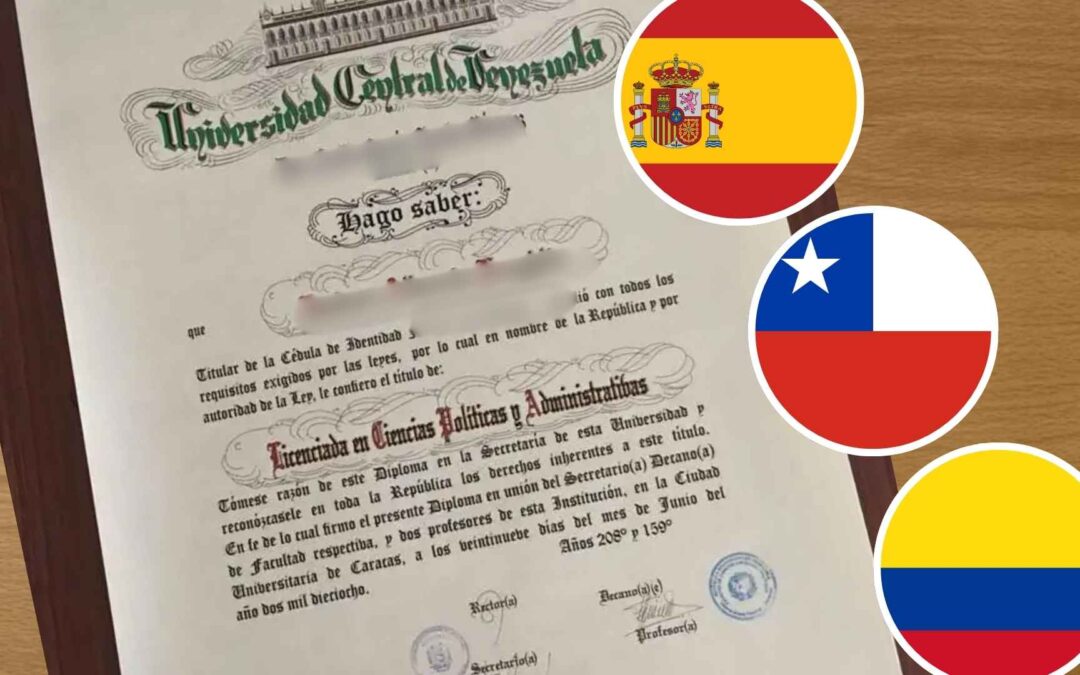 Tu título universitario venezolano en España, Chile o Colombia: cómo hacer el trámite en cada país y qué necesitas antes de empezar