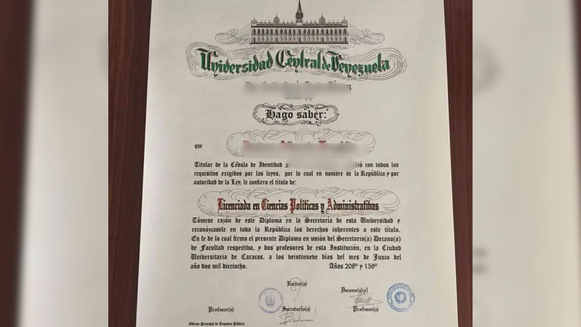 Título venezolano en EEUU