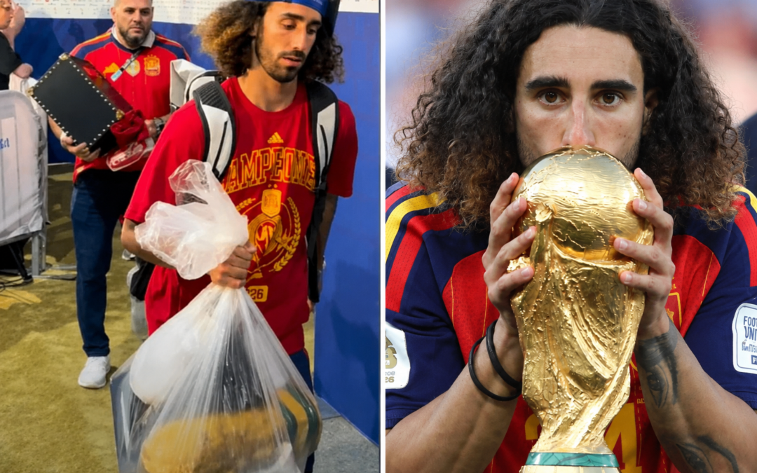 [Video] La Copa del Mundo en una bolsa: qué llevaba Cucurella en realidad